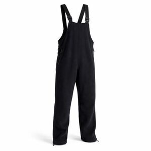 NWT Polartec Fleece Overalls L Black Gorpcore Cozy Utilitywear Gear Short/Reg